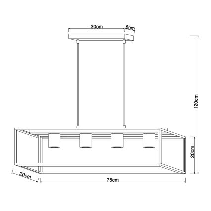 Globo - Πολύφωτο με σύρμα 4xE27/60W/230V