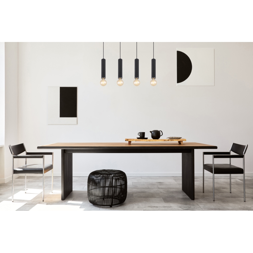 Globo - Φωτιστικό οροφής με καλώδιο 4xE27/60W/230V μαύρο ξύλο