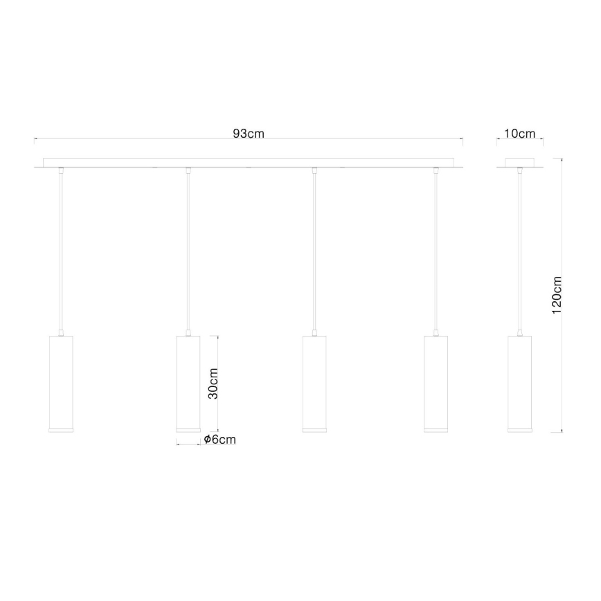 Globo - Κρεμαστό φωτιστικό οροφής ράγα 4xE27/60W/230V μαύρο ξύλο