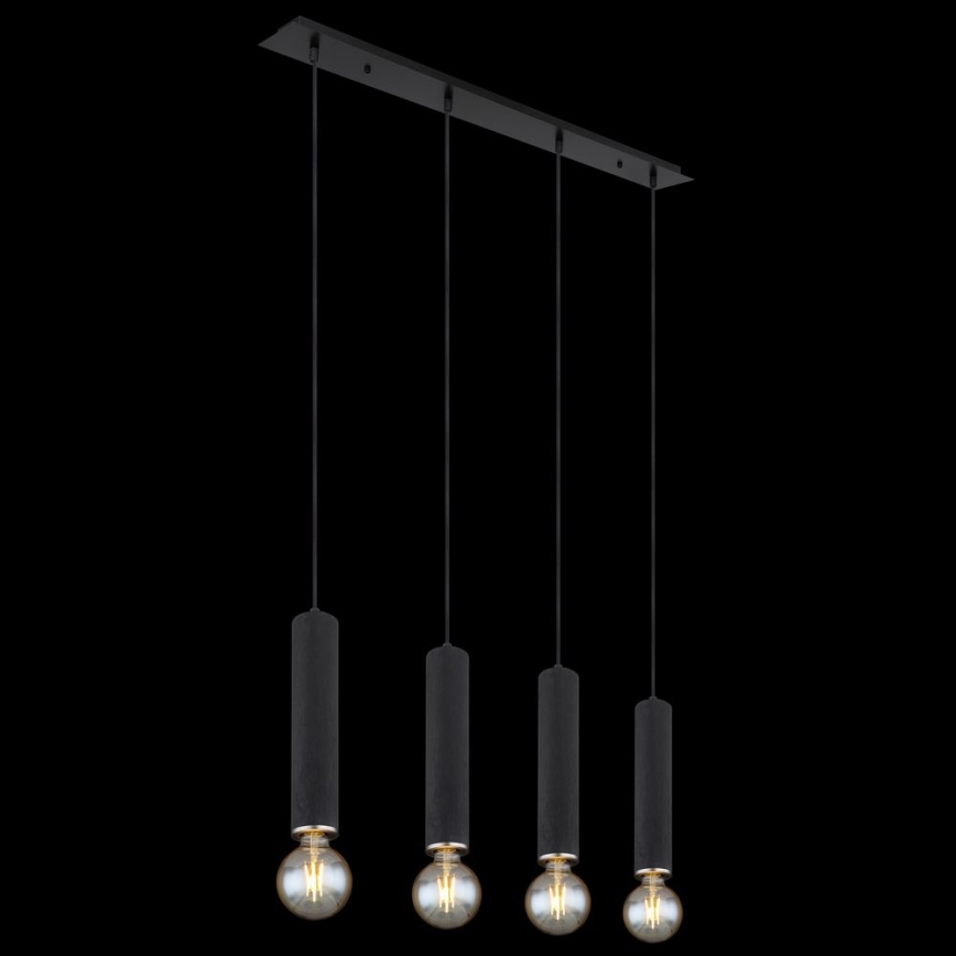 Globo - Φωτιστικό οροφής με καλώδιο 4xE27/60W/230V μαύρο ξύλο