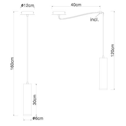 Globo - Κρεμαστό φωτιστικό οροφής 1xE27/60W/230V μαύρο ξύλο