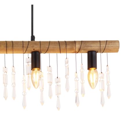 Globo 15532-5H - Κρεμαστό φωτιστικό KIRA με καλώδιο 5xE14/40W/230V μαύρο/καφέ