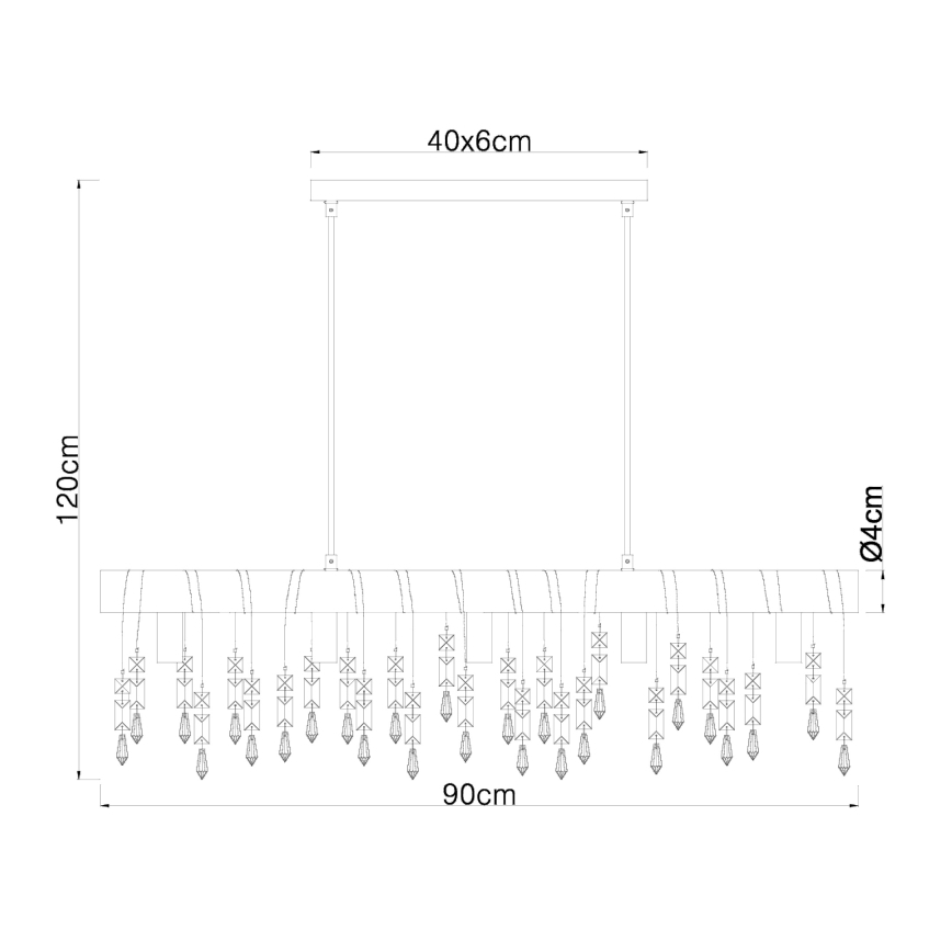 Globo 15532-5H - Κρεμαστό φωτιστικό KIRA με καλώδιο 5xE14/40W/230V μαύρο/καφέ