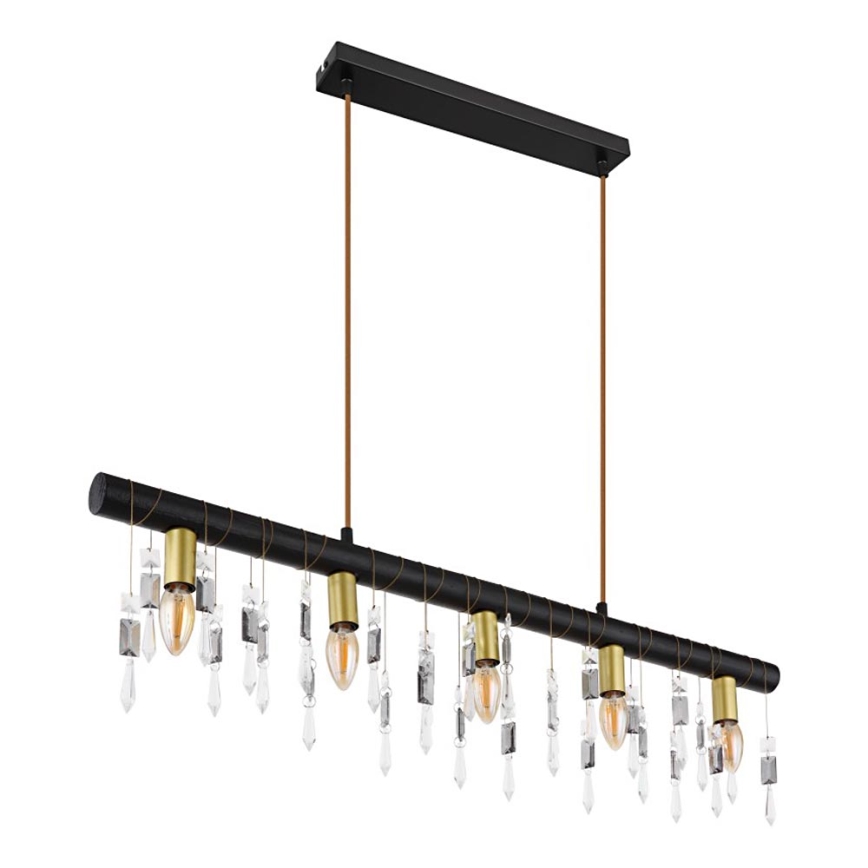 Globo 15532-5HB - Κρεμαστό φωτιστικό με καλώδιο KIRA 5xE14/40W/230V μαύρο
