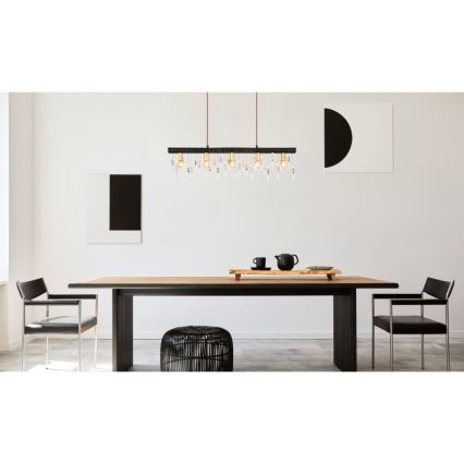 Globo 15532-5HB - Κρεμαστό φωτιστικό με καλώδιο KIRA 5xE14/40W/230V μαύρο