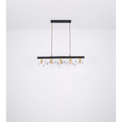 Globo 15532-5HB - Κρεμαστό φωτιστικό με καλώδιο KIRA 5xE14/40W/230V μαύρο