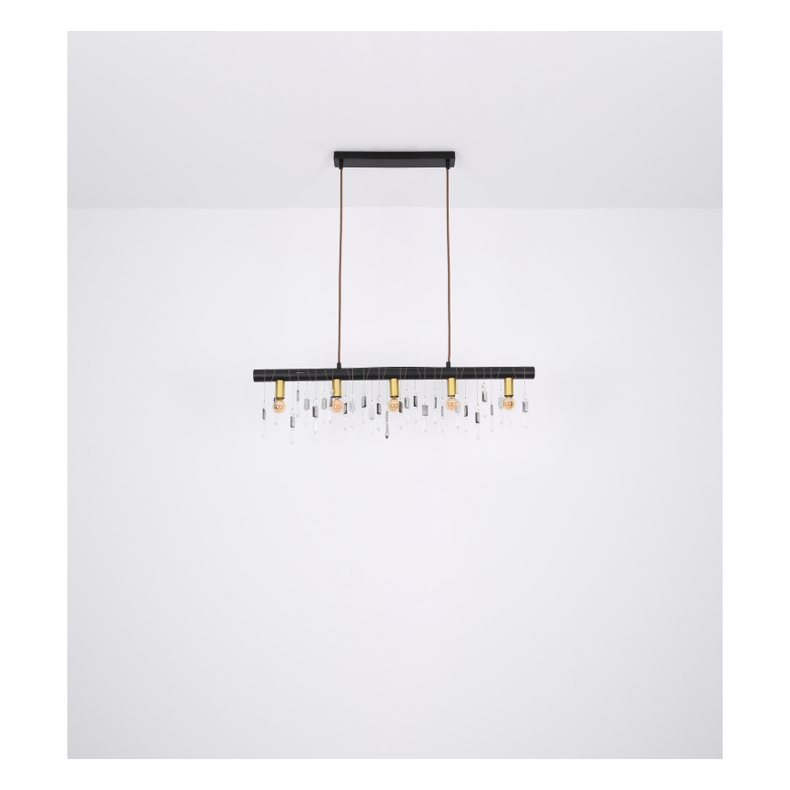 Globo 15532-5HB - Κρεμαστό φωτιστικό με καλώδιο KIRA 5xE14/40W/230V μαύρο
