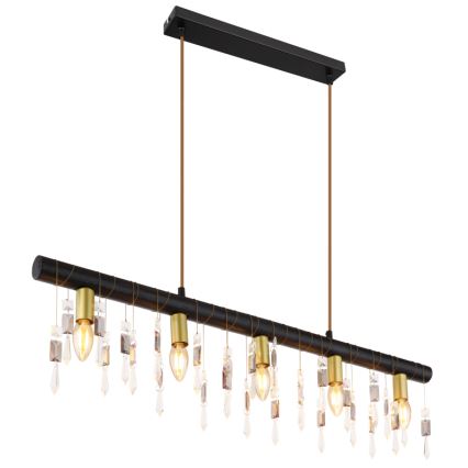 Globo 15532-5HB - Κρεμαστό φωτιστικό με καλώδιο KIRA 5xE14/40W/230V μαύρο
