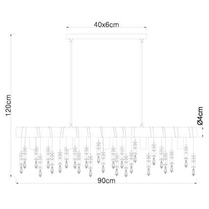 Globo 15532-5HB - Κρεμαστό φωτιστικό με καλώδιο KIRA 5xE14/40W/230V μαύρο