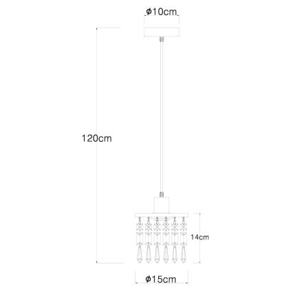 Globo 15533H - Κρεμαστό φωτιστικό οροφής COMMA 1xE27/40W/230V
