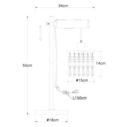 Globo - Επιτραπέζιο φωτιστικό 1xE27/40W/230V