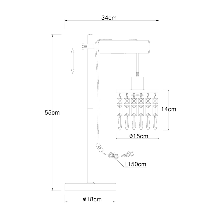 Globo - Επιτραπέζιο φωτιστικό 1xE27/40W/230V