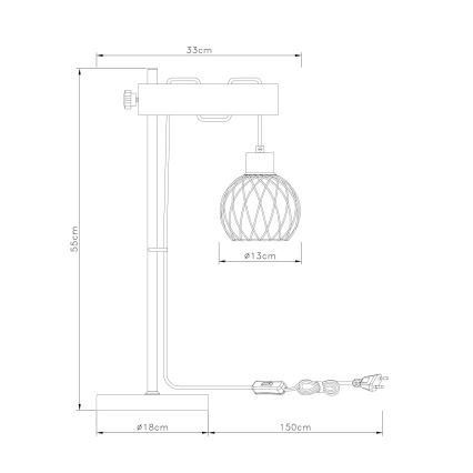 Globo - Eπιτραπέζια λάμπα 1xE27/15W/230V