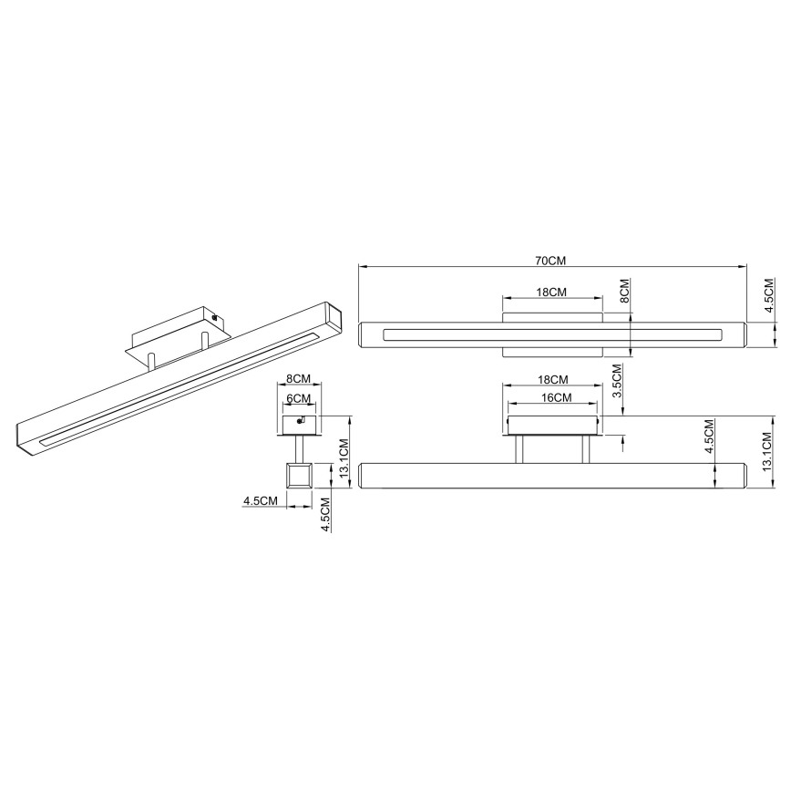 Globo - LED Πλαφονιέρα οροφής LED/20W/230V πεύκο