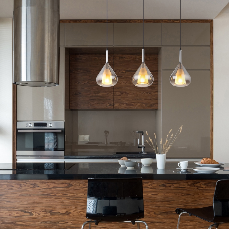 Globo - Κρεμαστό φωτιστικό οροφής 3xE27/60W/230V μαύρο