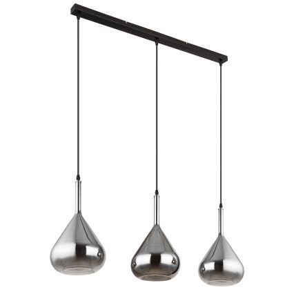 Globo - Κρεμαστό φωτιστικό οροφής 3xE27/60W/230V μαύρο