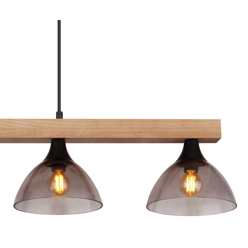 Globo - Κρεμαστό φωτιστικό οροφής 4xE14/15W/230V πεύκο