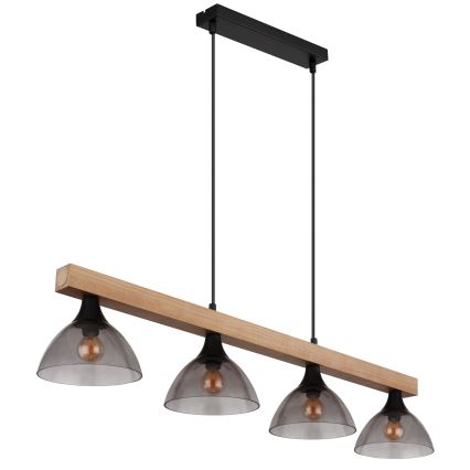 Globo - Κρεμαστό φωτιστικό οροφής 4xE14/15W/230V πεύκο