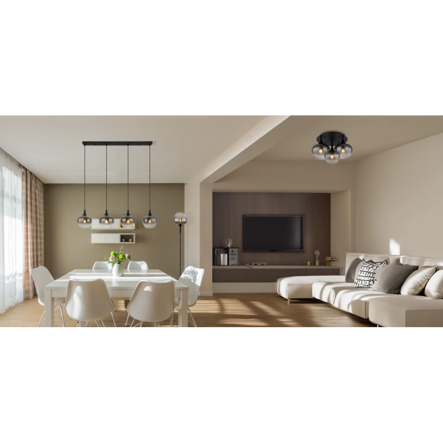 Globo - Πλαφονιέρα οροφής 3xE27/40W/230V διάμετρος 45 cm μαύρο