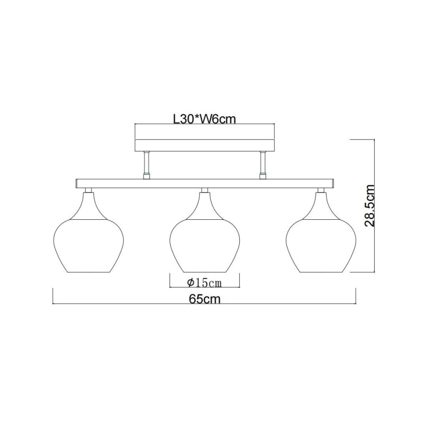 Globo - Πλαφονιέρα οροφής 3xE27/40W/230V μαύρο