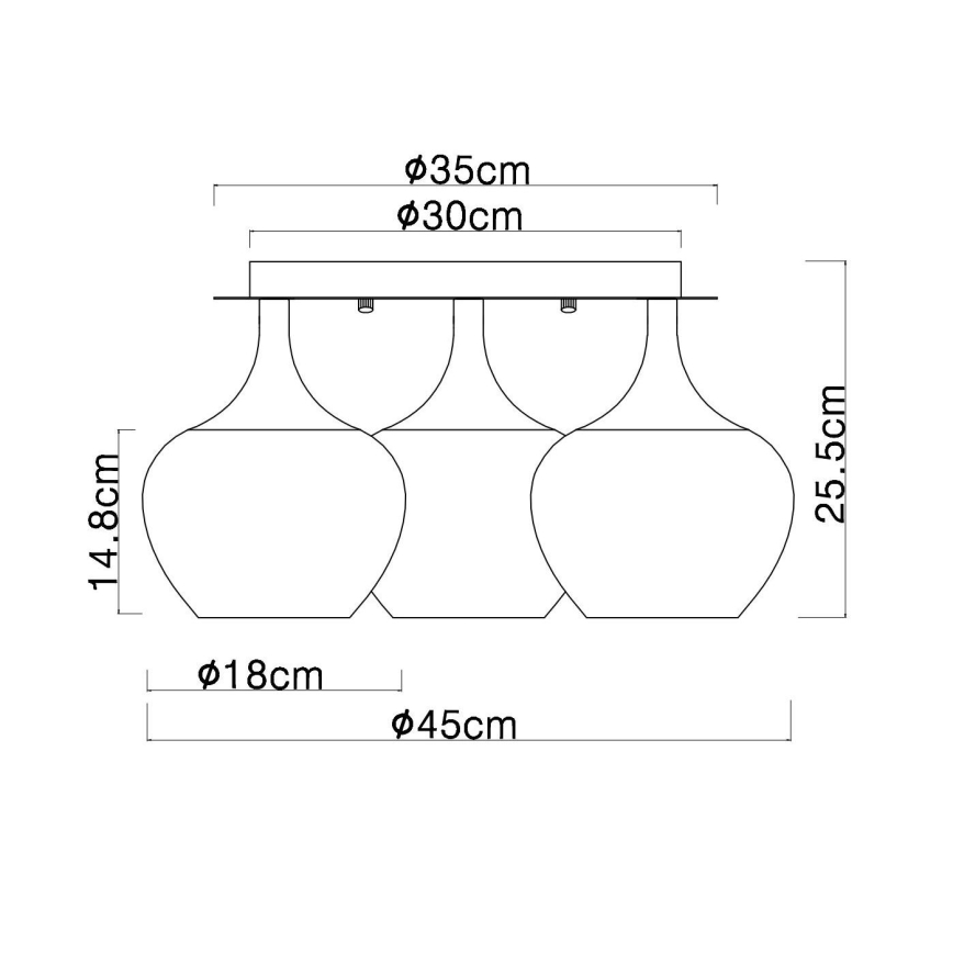 Globo - Πλαφονιέρα οροφής 3xE27/40W/230V διάμετρος 45 cm χαλκός