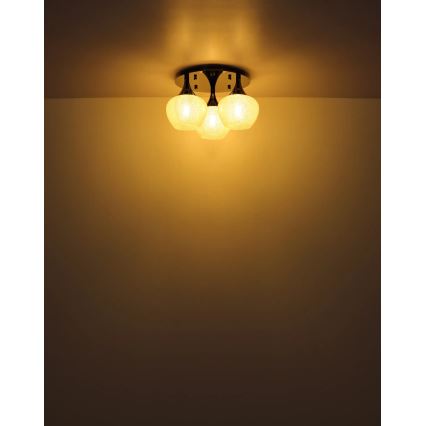 Globo - Πλαφονιέρα οροφής 3xE27/40W/230V ανθρακί