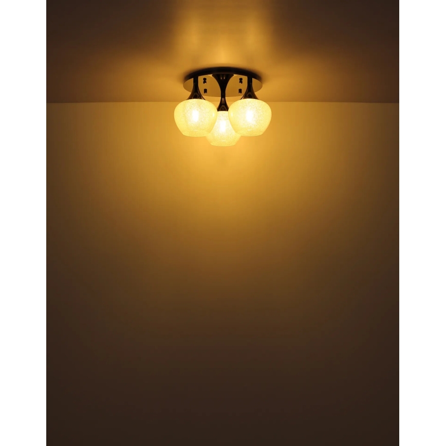 Globo - Πλαφονιέρα οροφής 3xE27/40W/230V ανθρακί