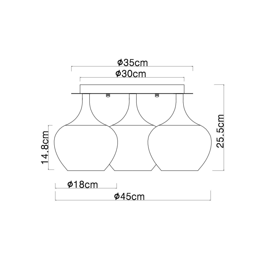 Globo - Πλαφονιέρα οροφής 3xE27/40W/230V λευκό