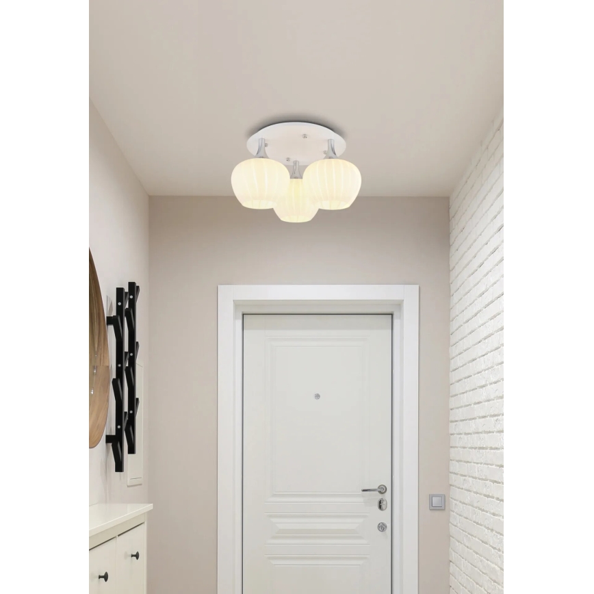 Globo - Πλαφονιέρα οροφής 3xE27/40W/230V λευκό