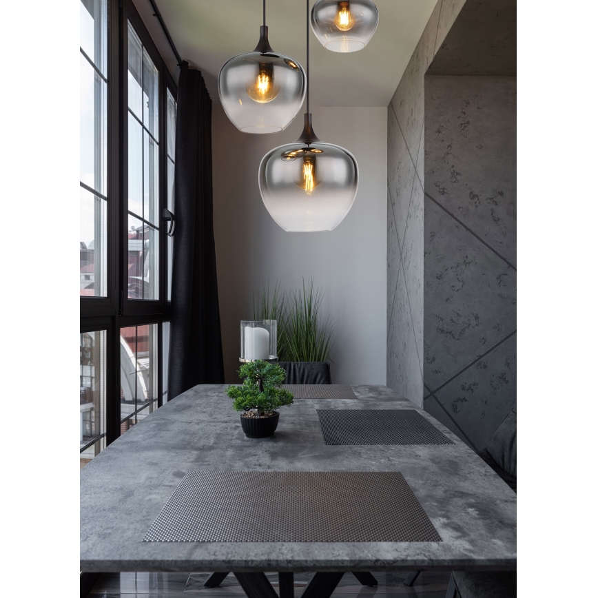 Globo - Κρεμαστό φωτιστικό οροφής 3xE27/40W/230V διάμετρος 48 cm μαύρο
