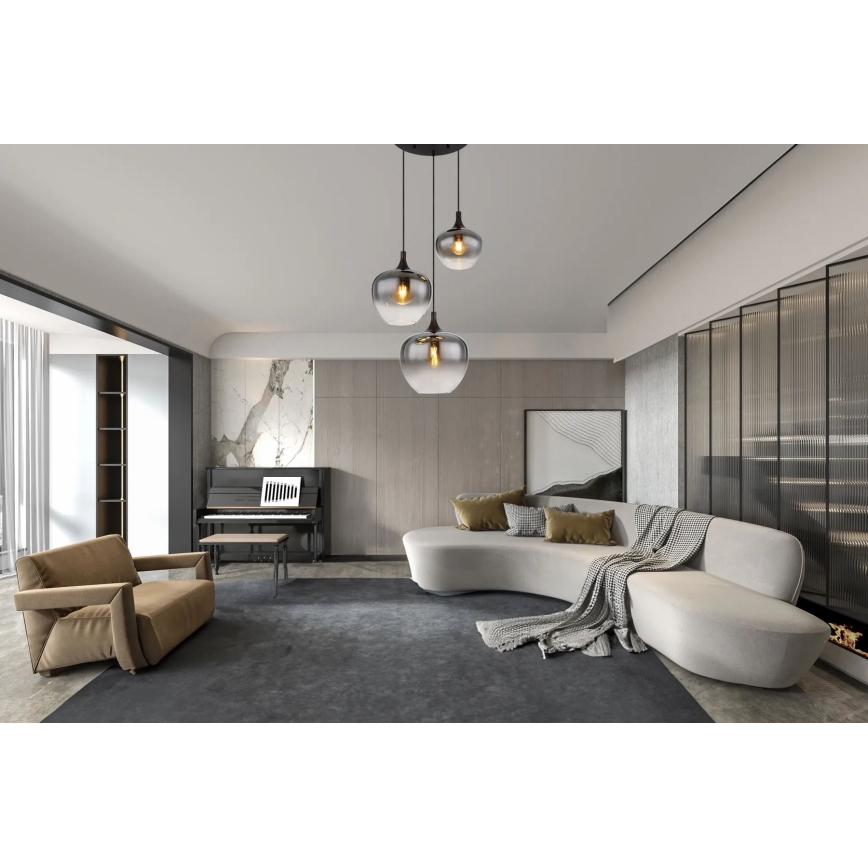 Globo - Κρεμαστό φωτιστικό οροφής 3xE27/40W/230V διάμετρος 48 cm μαύρο