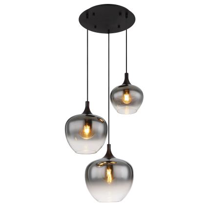Globo - Κρεμαστό φωτιστικό οροφής 3xE27/40W/230V διάμετρος 48 cm μαύρο