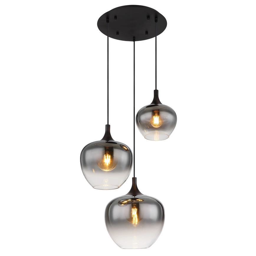 Globo - Κρεμαστό φωτιστικό οροφής 3xE27/40W/230V διάμετρος 48 cm μαύρο