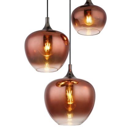 Globo - Κρεμαστό φωτιστικό οροφής 3xE27/40W/230V χαλκός