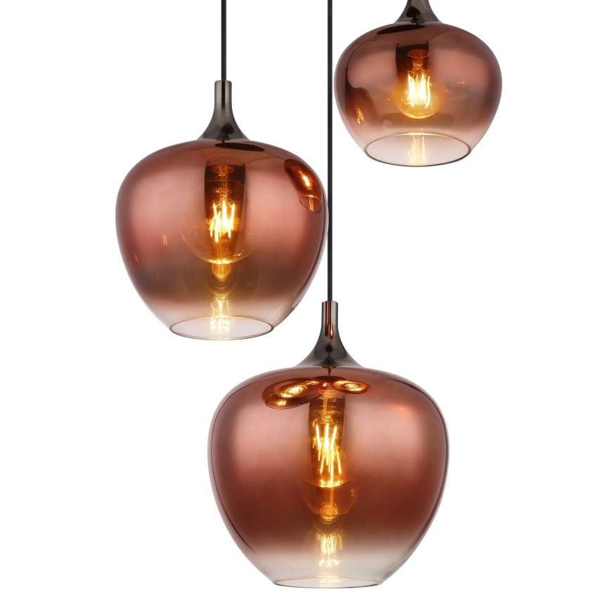 Globo - Κρεμαστό φωτιστικό οροφής 3xE27/40W/230V χαλκός