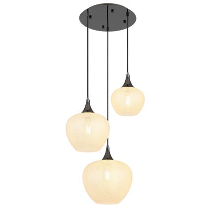 Globo - Κρεμαστό φωτιστικό οροφής 3xE27/40W/230V λευκό/ανθρακί