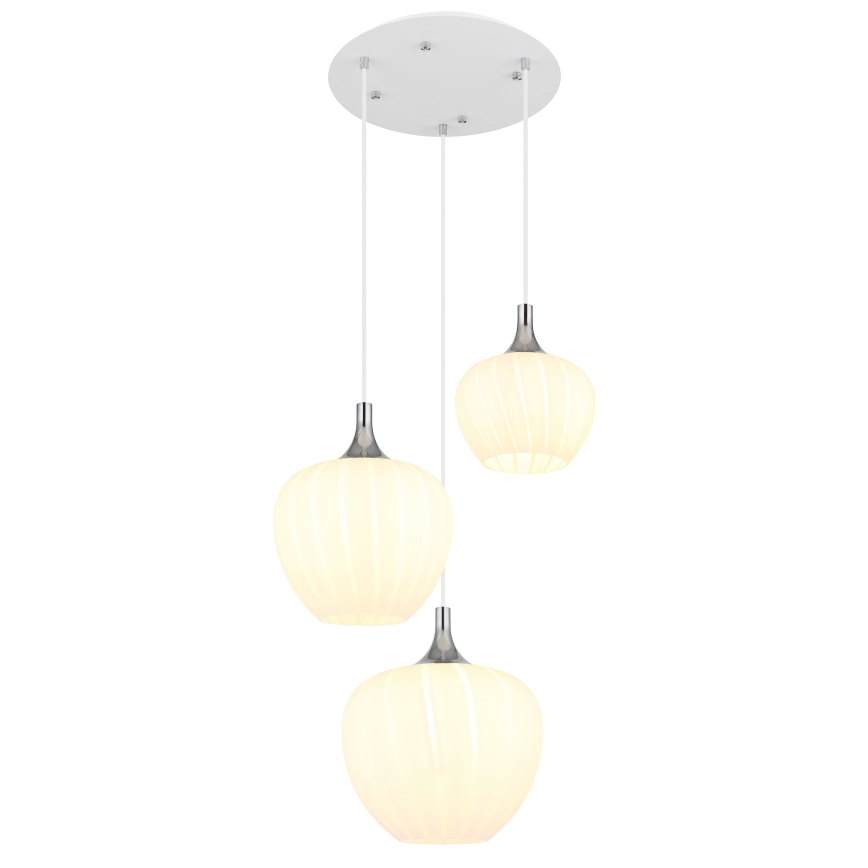 Globo - Κρεμαστό φωτιστικό οροφής 3xE27/40W/230V λευκό