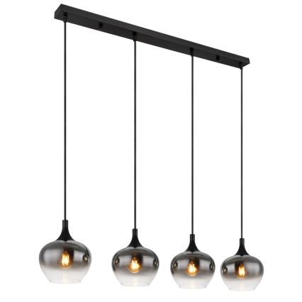 Globo - Κρεμαστό φωτιστικό με καλώδιο 4xE27/40W/230V μαύρο