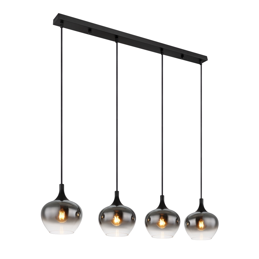 Globo - Κρεμαστό φωτιστικό με καλώδιο 4xE27/40W/230V μαύρο