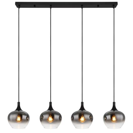 Globo - Κρεμαστό φωτιστικό με καλώδιο 4xE27/40W/230V μαύρο