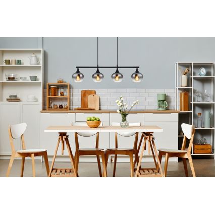 Globo - Κρεμαστό φωτιστικό οροφής 4xE27/40W/230V μαύρο