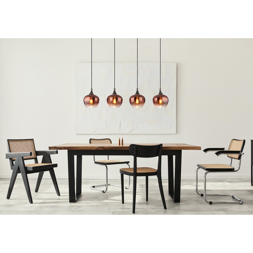 Globo - Κρεμαστό φωτιστικό οροφής 4xE27/40W/230V χαλκός