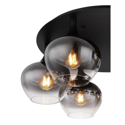 Globo - Προσκολλητό φωτιστικό οροφής 6xE27/40W/230V διάμετρος 65 εκ. μαύρο