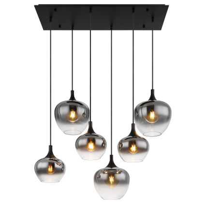Globo - Κρεμαστό φωτιστικό οροφής 6xE27/40W/230V μαύρο