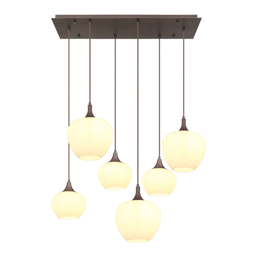 Globo - Κρεμαστό φωτιστικό οροφής 6xE27/40W/230V λευκό