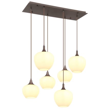 Globo - Κρεμαστό φωτιστικό οροφής 6xE27/40W/230V λευκό