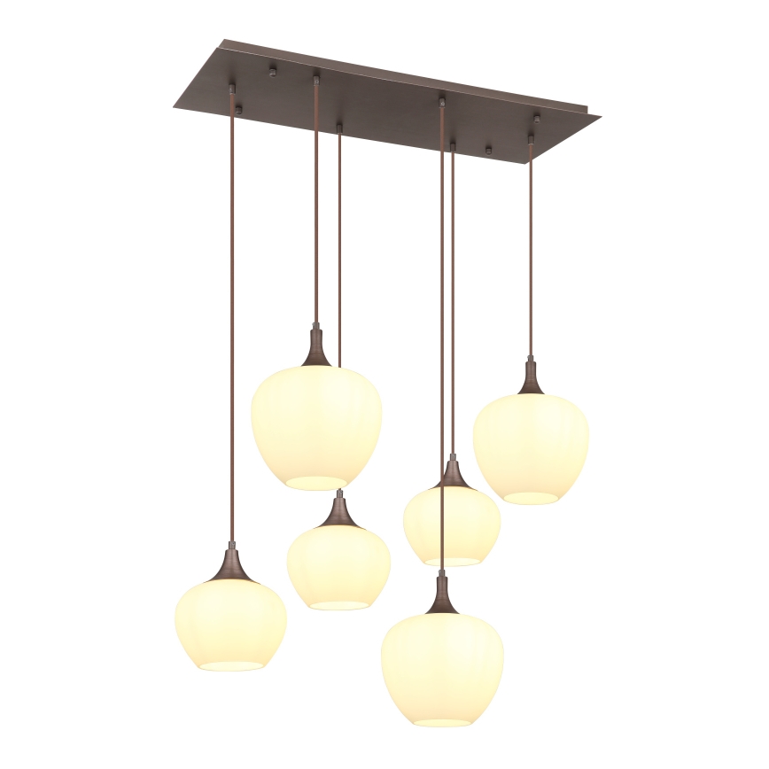 Globo - Κρεμαστό φωτιστικό οροφής 6xE27/40W/230V λευκό