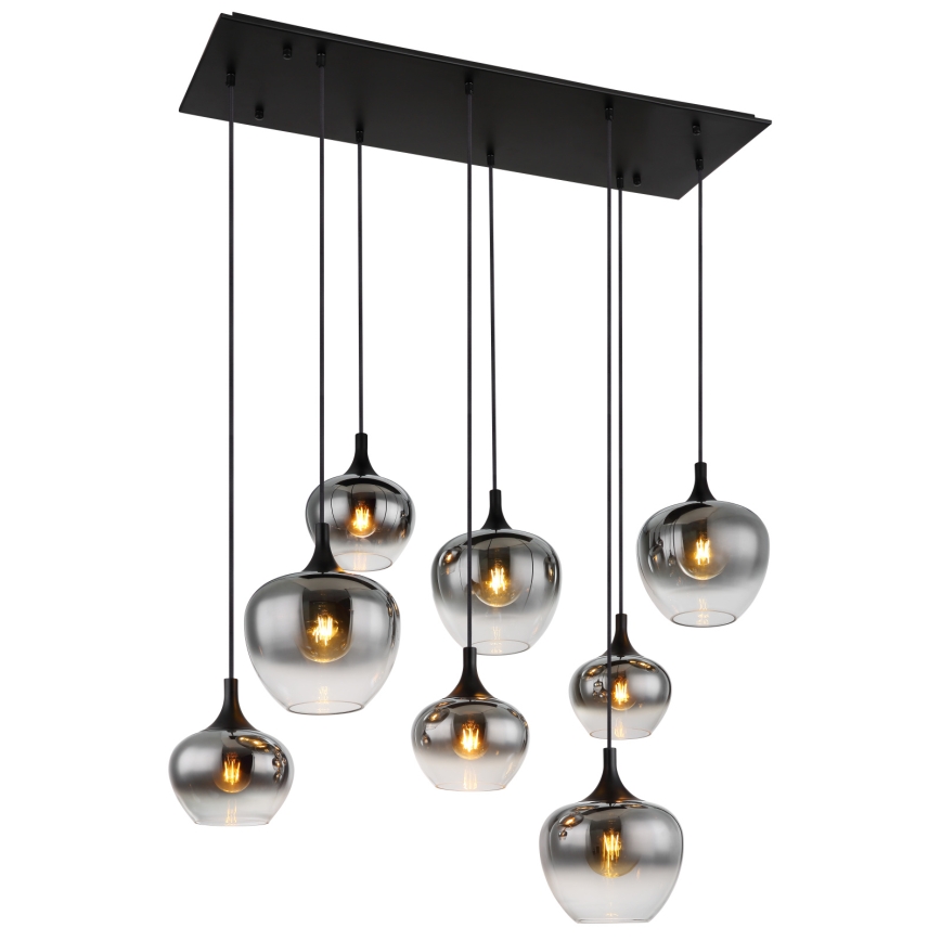 Globo - Κρεμαστός πολυέλαιος με καλώδιο 8xE27/40W/230V μαύρος