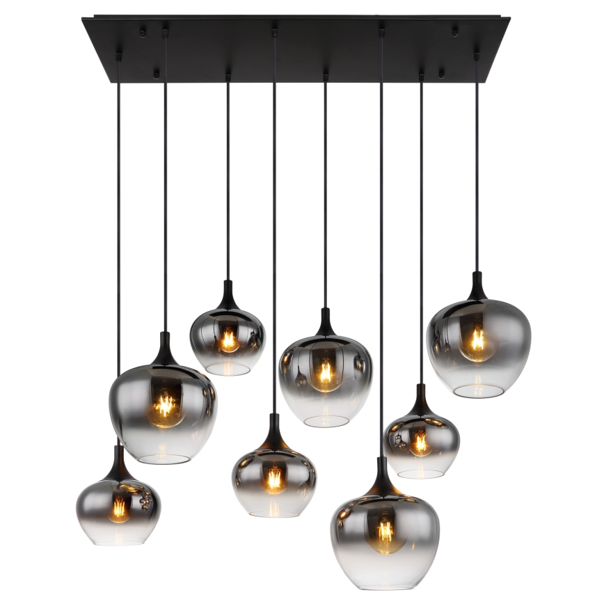 Globo - Κρεμαστός πολυέλαιος με καλώδιο 8xE27/40W/230V μαύρος