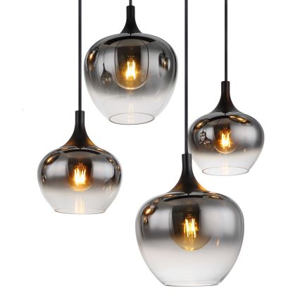 Globo - Κρεμαστός πολυέλαιος με καλώδιο 8xE27/40W/230V μαύρος